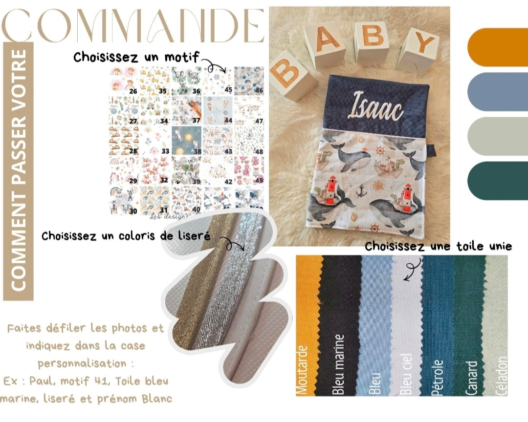 Protège Carnet de Santé Personnalisé en Coton
