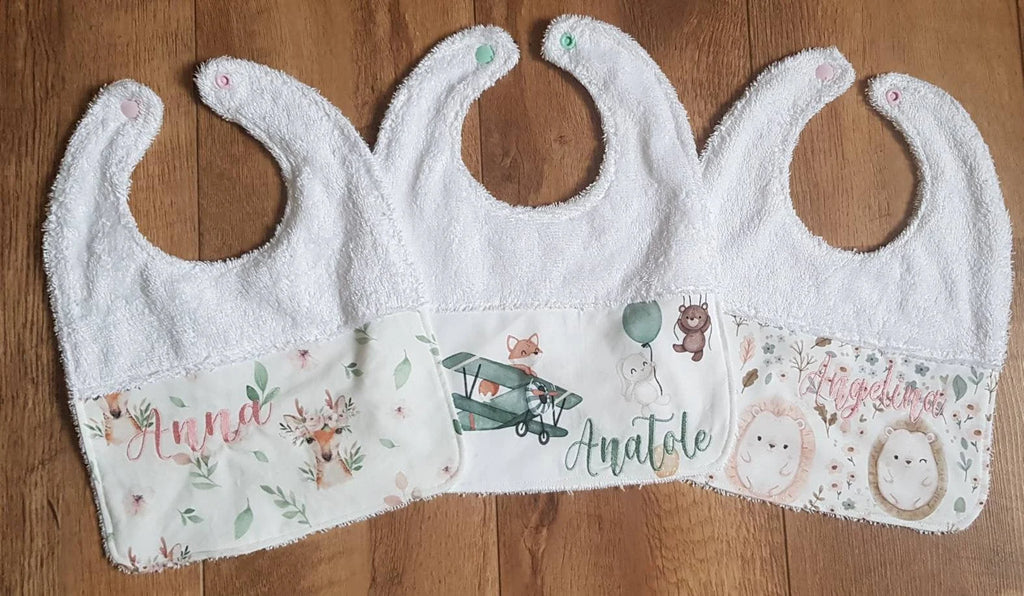 Bavoir Bébé Personnalisé – Brodé Prénom | Cadeau Naissance