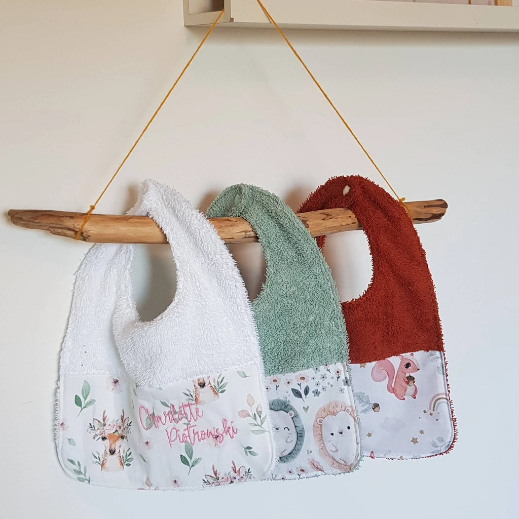 Bavoir Bébé Personnalisé – Brodé Prénom | Cadeau Naissance